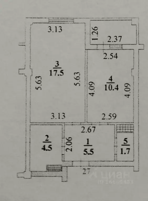 1-к кв. Липецкая область, Липецк ул. С.Л. Коцаря, 12 (39.0 м) - Фото 1