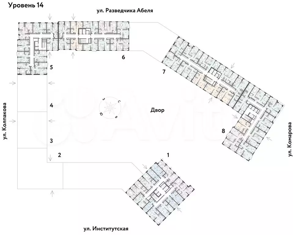 2-к. квартира, 49,4 м, 14/25 эт. - Фото 1