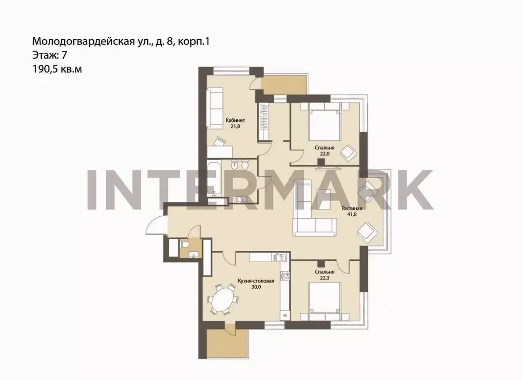 4-к кв. Москва Молодогвардейская ул., 8к1 (190.5 м) - Фото 1