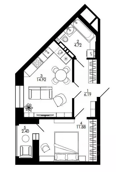 1-к кв. Липецкая область, Липецк Университетский мкр, Архитектор жилой ... - Фото 1