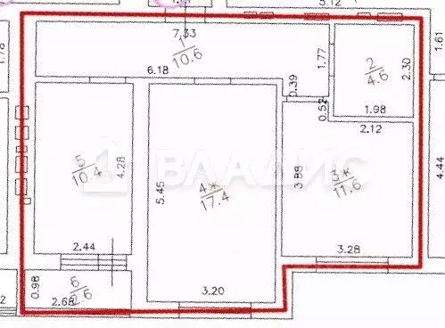 2-к кв. Калининградская область, Калининград Печатная ул., 21Б (54.6 ... - Фото 2