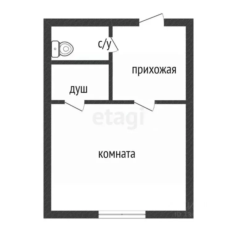 Студия Курганская область, Курган Половинская ул., 8А (19.0 м) - Фото 2