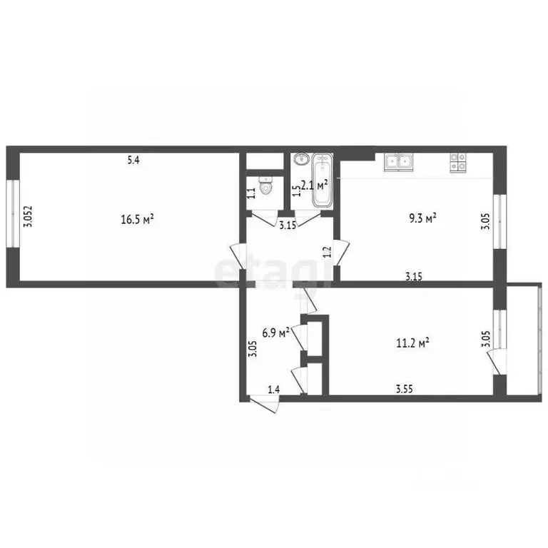 2-к кв. Тамбовская область, Мичуринск ул. Первомайский участок, 15 ... - Фото 2