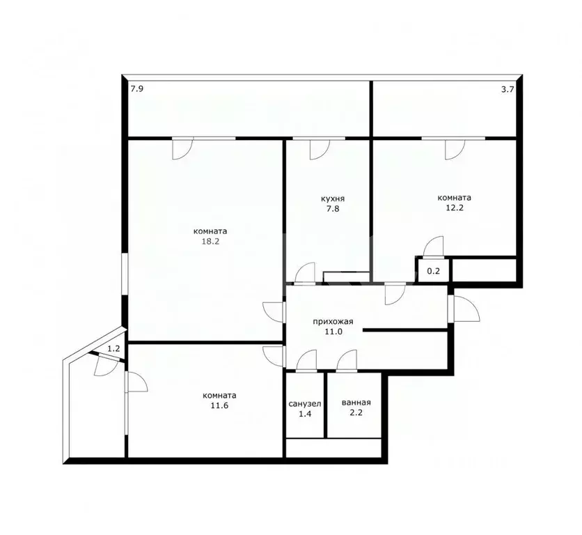 3-к кв. Краснодарский край, Сочи ул. Гагарина, 1 (80.0 м) - Фото 2