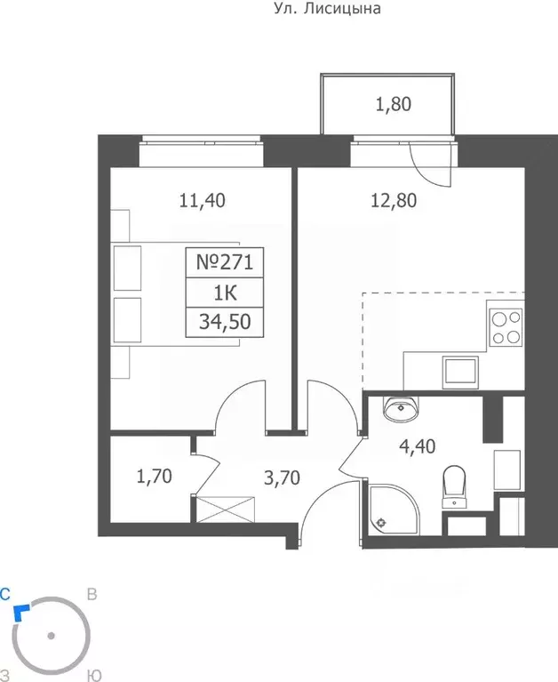 1-к кв. Ярославская область, Ярославль ул. Большая Октябрьская, 85 ... - Фото 1