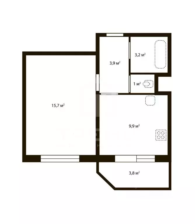 1-к кв. Санкт-Петербург ул. Маршала Казакова, 50к1 (33.7 м) - Фото 2