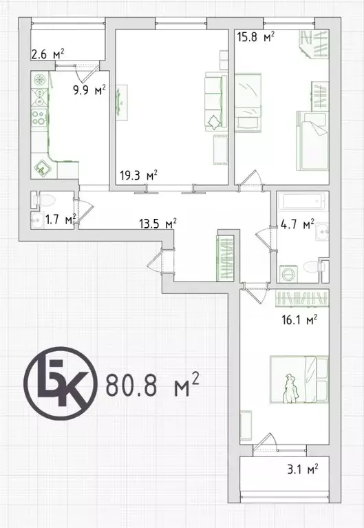 3-к кв. Новосибирская область, Новосибирск Большевистская ул., 112 ... - Фото 1