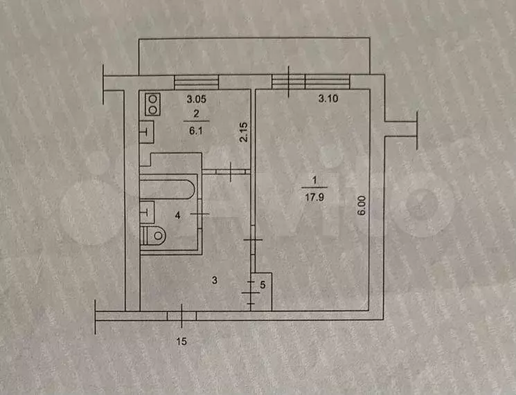 1-к. квартира, 33,1 м, 4/9 эт. - Фото 0