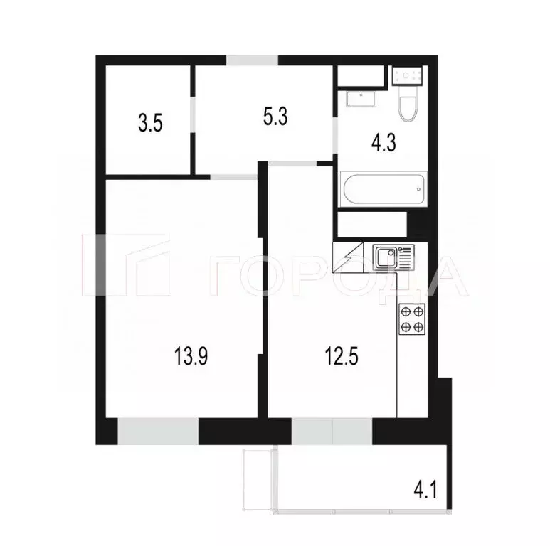 1-комнатная квартира: Одинцово, жилой комплекс Союзный, к2 (44.3 м) - Фото 0