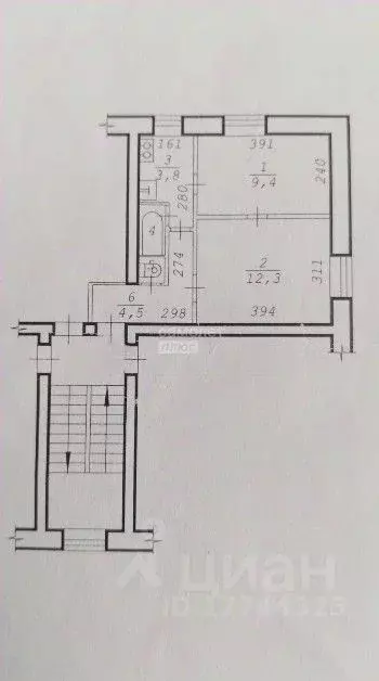 2-к кв. Новосибирская область, Новосибирск Фабричная ул., 6В (31.8 м) - Фото 1