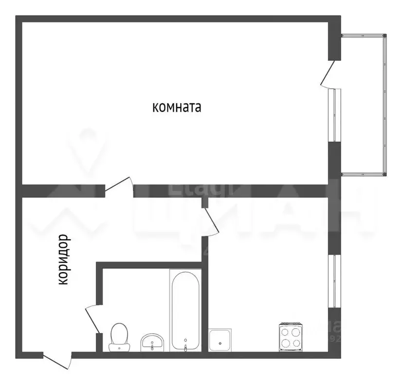 1-к кв. Омская область, Омск ул. Кирова, 8/2 (37.0 м) - Фото 1