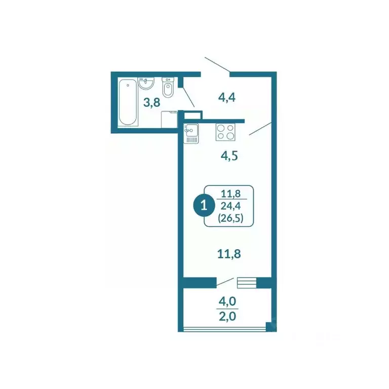 Студия Кировская область, Киров Заводская ул., 14 (26.5 м) - Фото 0