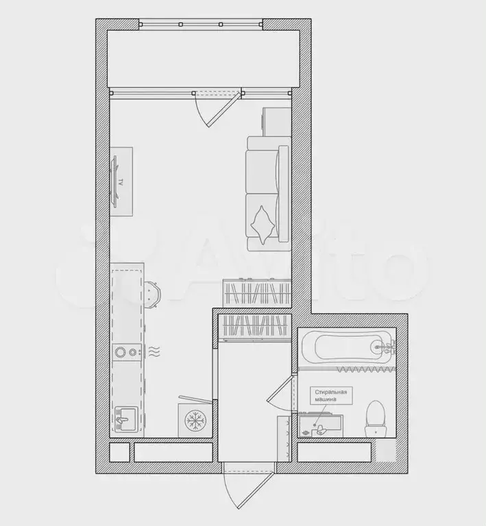 Квартира-студия, 22,9 м, 13/25 эт. - Фото 0