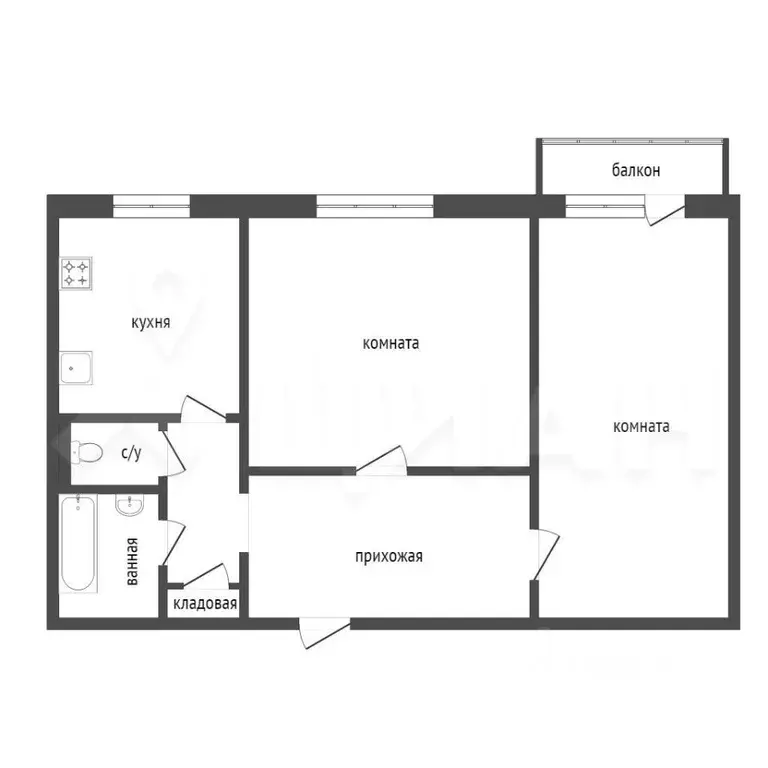 2-к кв. Красноярский край, Красноярск ул. Академгородок, 14 (53.6 м) - Фото 2