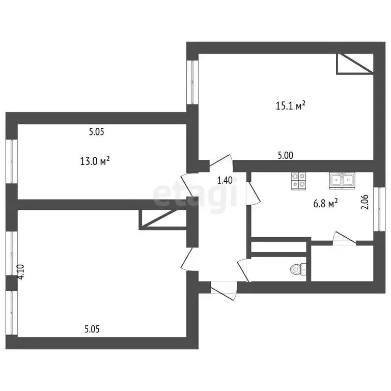 3-комнатная квартира: Тавда, улица Карла Маркса, 2 (63.5 м) - Фото 1