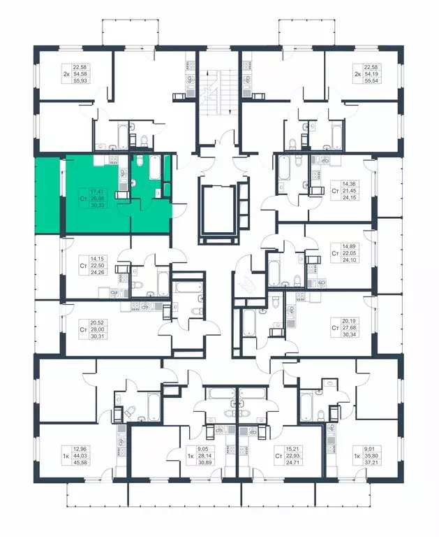 Квартира-студия: Коммунар, Ново-Антропшинская улица, 3 (30.29 м) - Фото 1