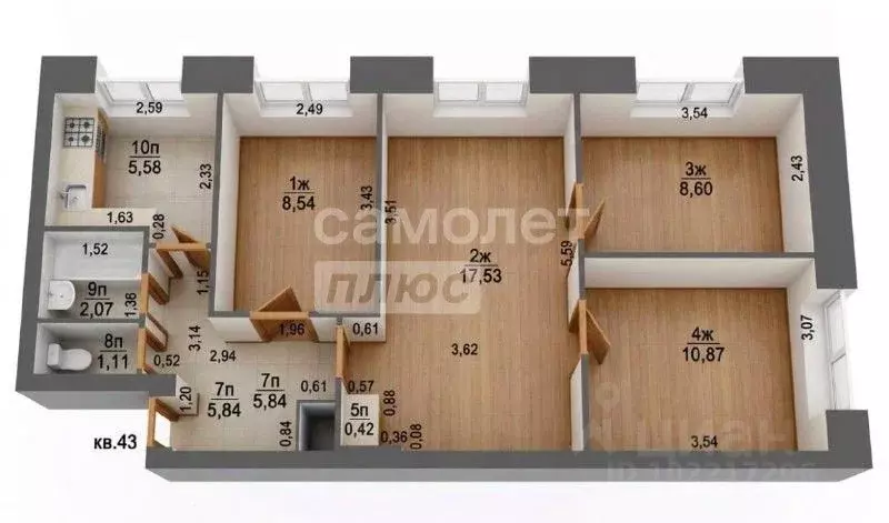 4-к кв. Ульяновская область, Ульяновск ул. Металлистов, 17 (60.0 м) - Фото 2