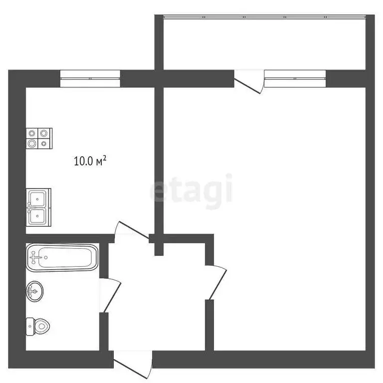 1-комнатная квартира: Нальчик, улица Тарчокова, 54Г (39.7 м) - Фото 1