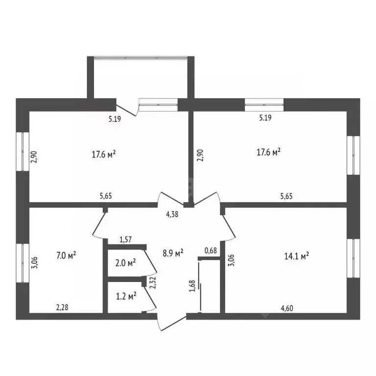 3-к кв. Амурская область, Райчихинск ул. Победы, 50 (72.0 м) - Фото 2