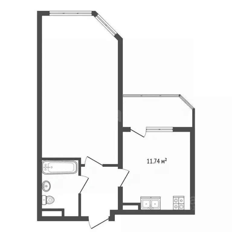 1-к кв. Краснодарский край, Анапа Рождественская ул., 55к3 (44.0 м) - Фото 2
