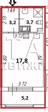 Квартира-студия: Санкт-Петербург, Уральская улица, 23 (24.7 м) - Фото 1