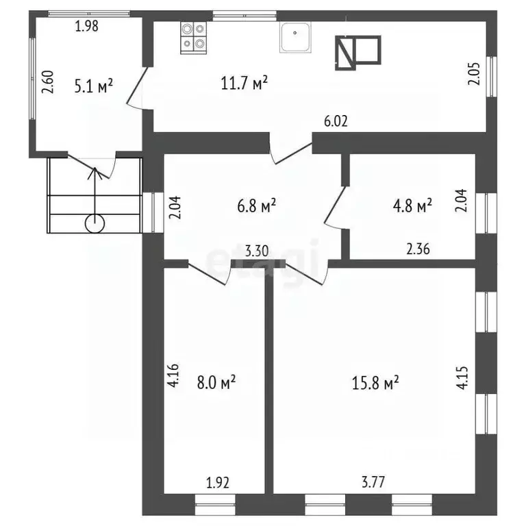 Дом в Омская область, Омск Московка мкр, ул. 12-я Балтийская, 35 (75 ... - Фото 2