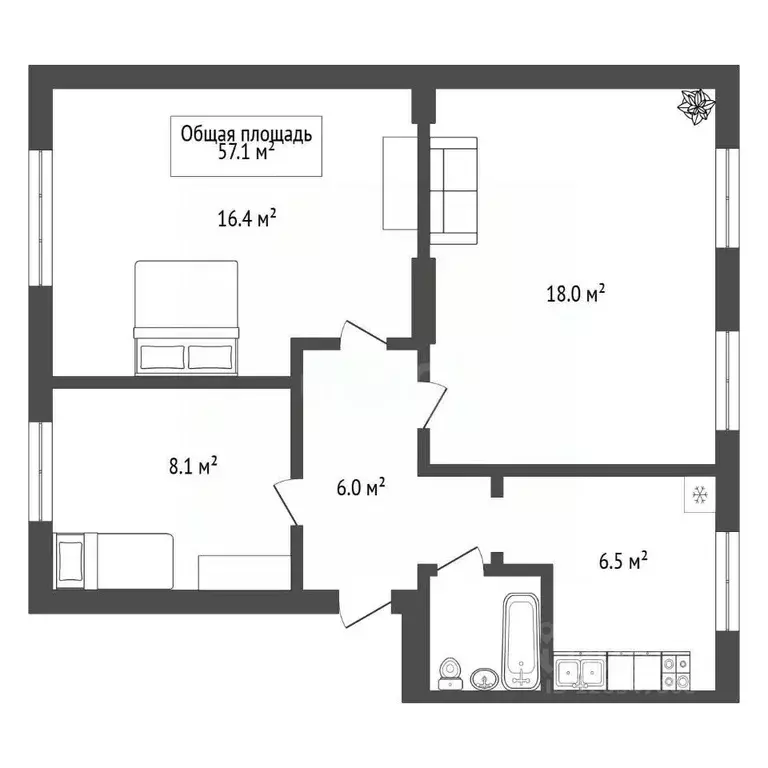 3-к кв. Новосибирская область, Новосибирск пер. 2-й Пархоменко, 19 ... - Фото 1