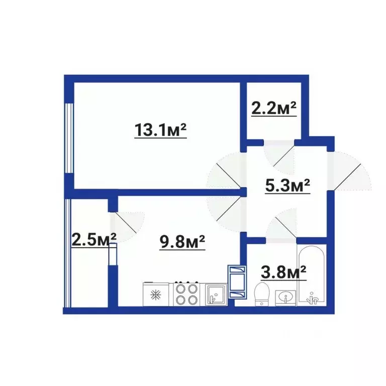 Квартира, 1 комната, 36.7 м - Фото 1