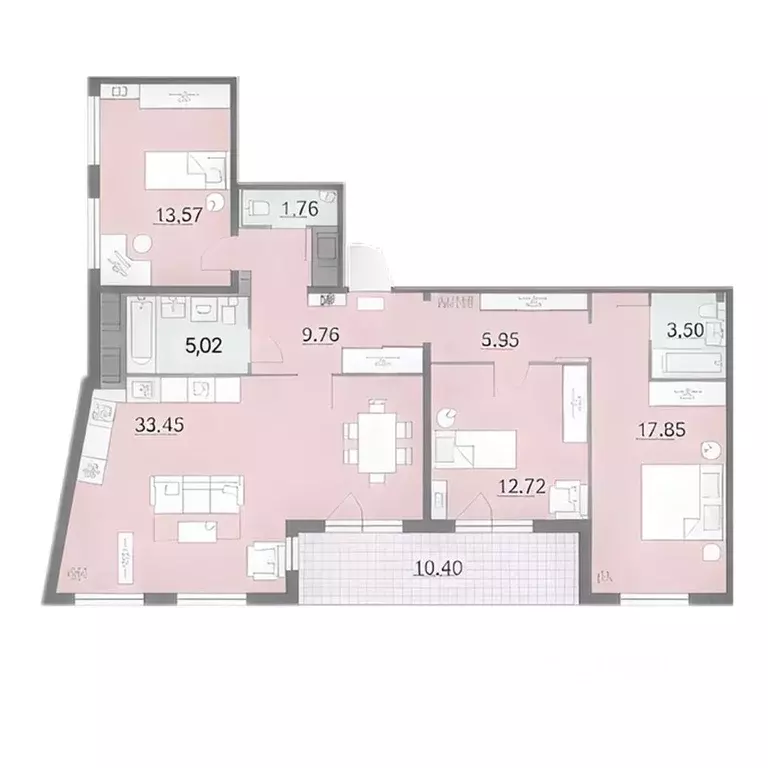 4-к кв. Санкт-Петербург наб. Миклухо-Маклая, 1к1 (104.3 м) - Фото 1