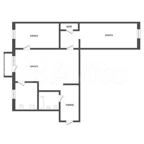 3-к. квартира, 53,6 м, 3/5 эт. - Фото 0