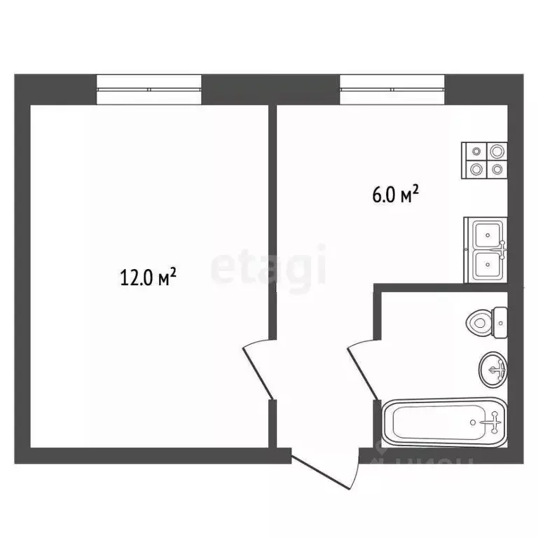 1-к кв. Ростовская область, Ростов-на-Дону ул. Туполева, 18 (23.0 м) - Фото 2