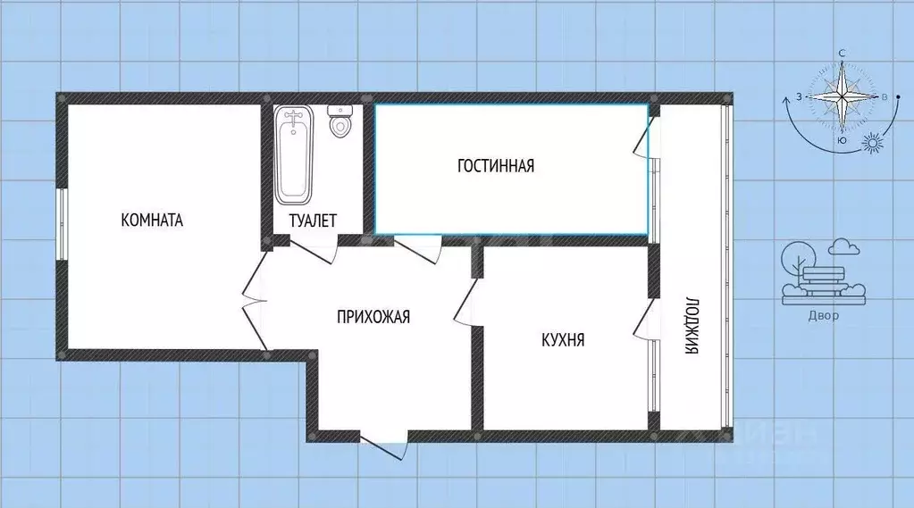 2-к кв. Приморский край, Владивостокский городской округ, пос. ... - Фото 1