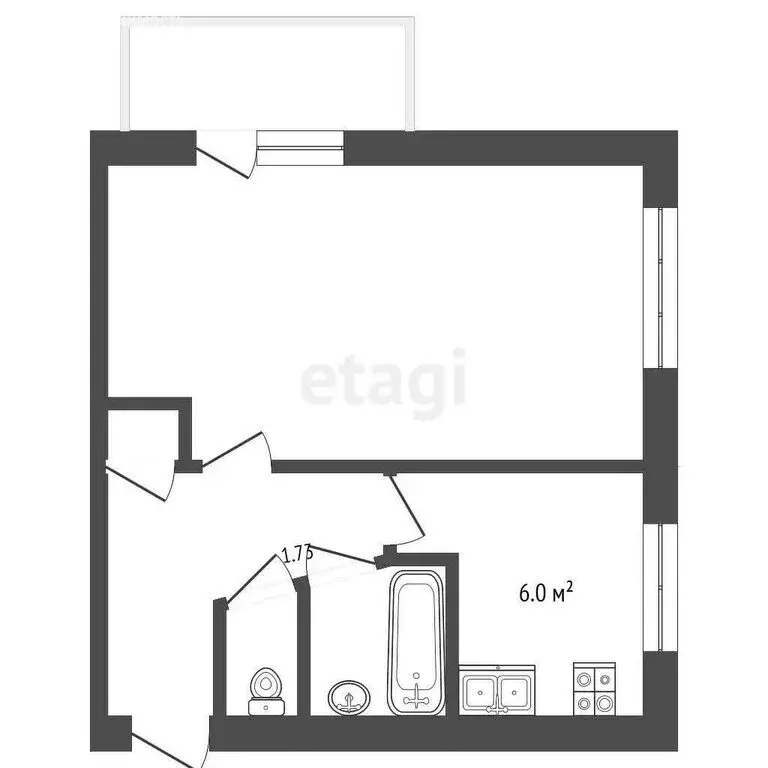 1-комнатная квартира: Архангельская область, рабочий посёлок ... - Фото 1