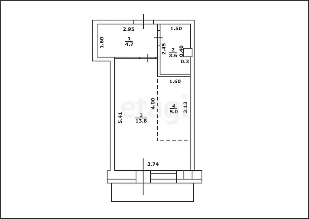 Студия Алтайский край, Бийск ул. Михаила Митрофанова, 2/2 (27.1 м) - Фото 2