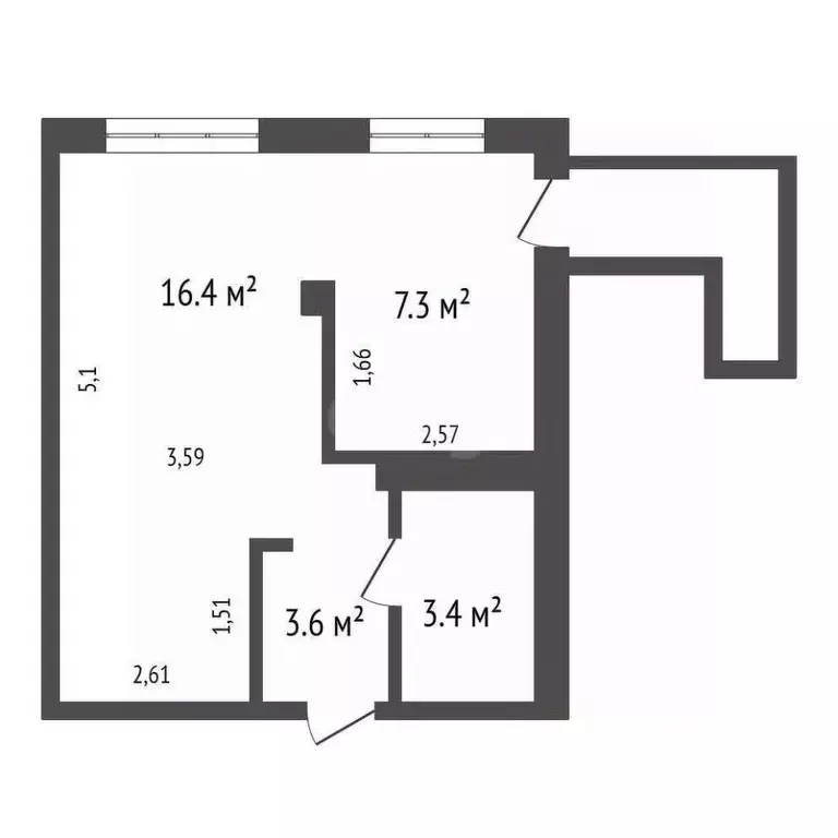 1-к кв. Красноярский край, Красноярск Северный мкр, пер. ... - Фото 1