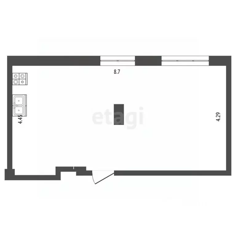 1-к кв. Крым, Симферополь ул. Луговая (37.0 м) - Фото 2