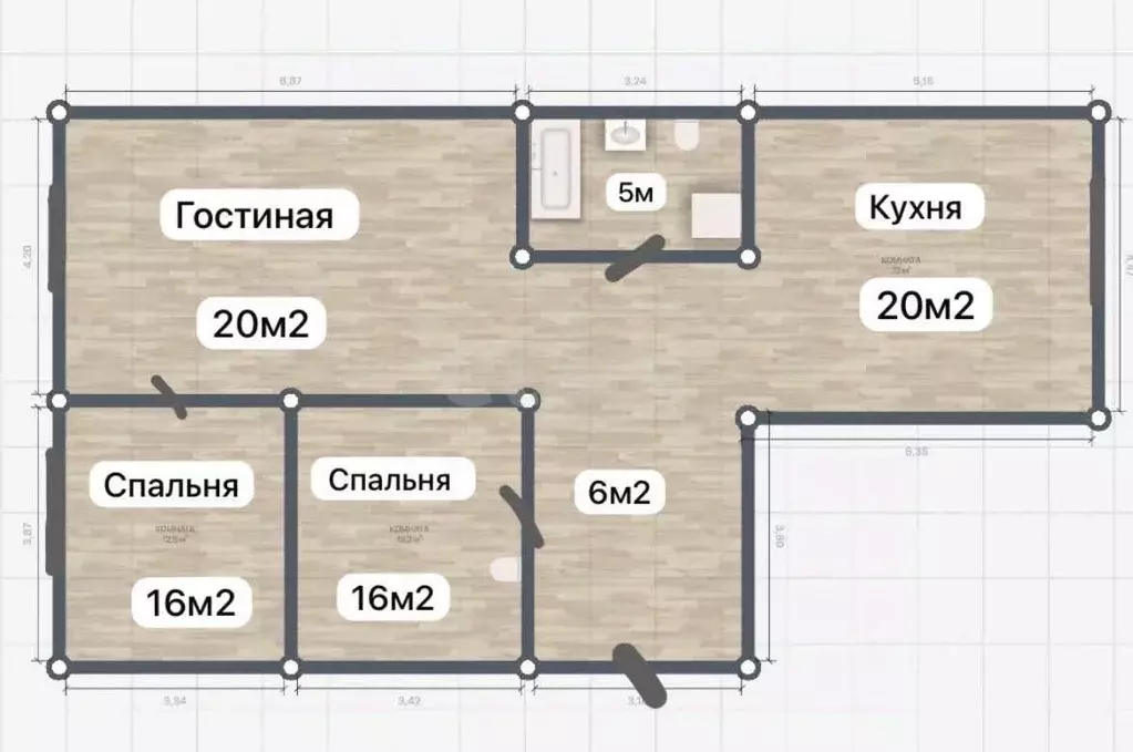 2-к кв. Дагестан, Махачкала ул. Грязелечебная, 48Ак3 (83.0 м) - Фото 1