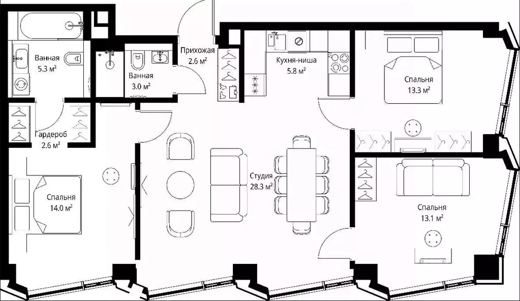 4-к кв. Москва 2-я Хуторская ул., 34 (88.0 м) - Фото 2