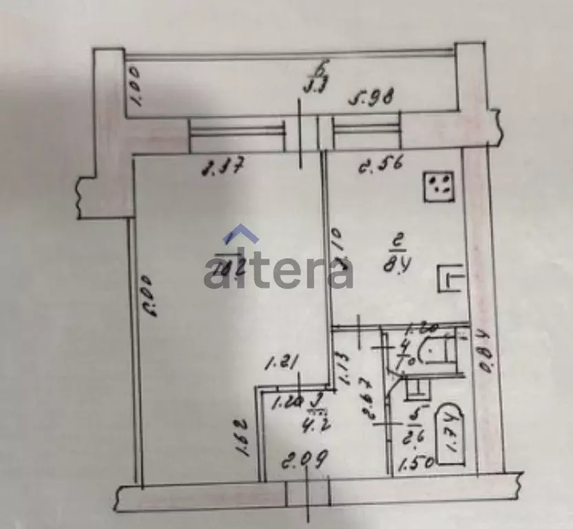 1-к кв. Татарстан, Казань Ново-Азинская ул., 14 (34.4 м) - Фото 2