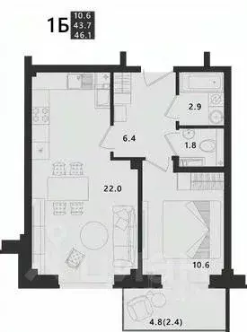 1-к кв. Псковская область, Псковский район, Завеличенская волость, д. ... - Фото 1