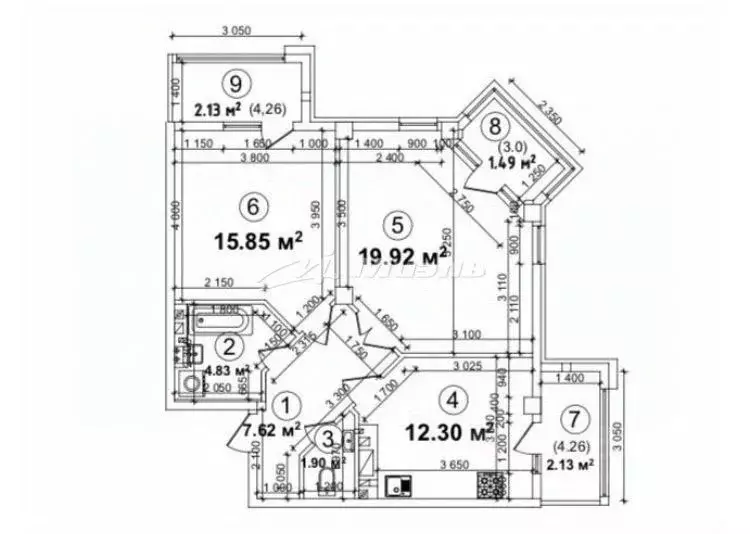 2-к кв. Крым, Симферополь ул. Севастопольская, 41Ж (74.0 м) - Фото 1