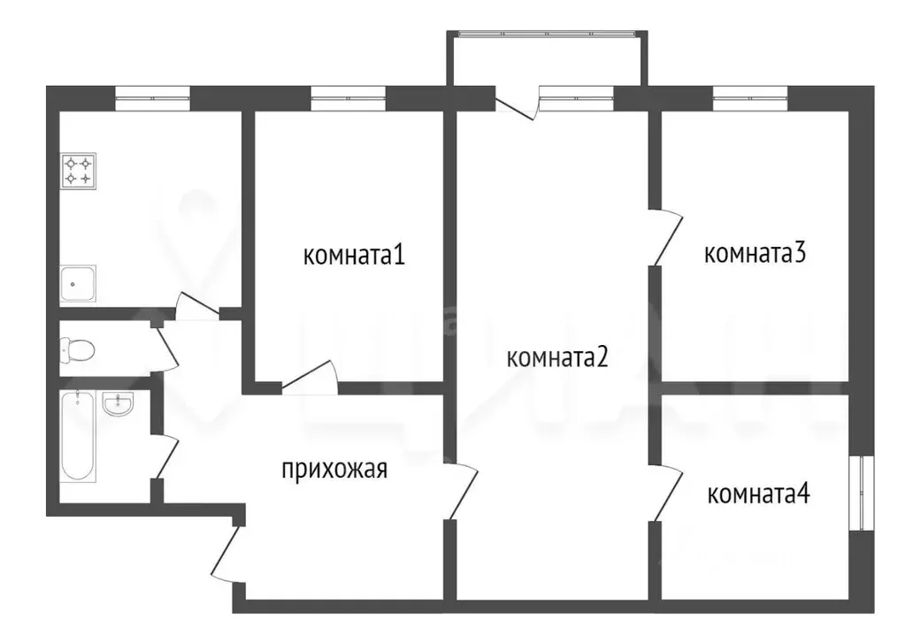 4-к кв. Омская область, Омск Заозерный мкр, ул. Глинки, 2 (60.0 м) - Фото 1