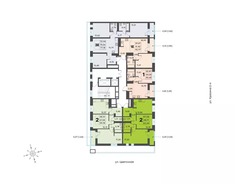 3-к кв. Тверская область, Тверь ул. 2-я Красина, 64 (74.87 м) - Фото 1