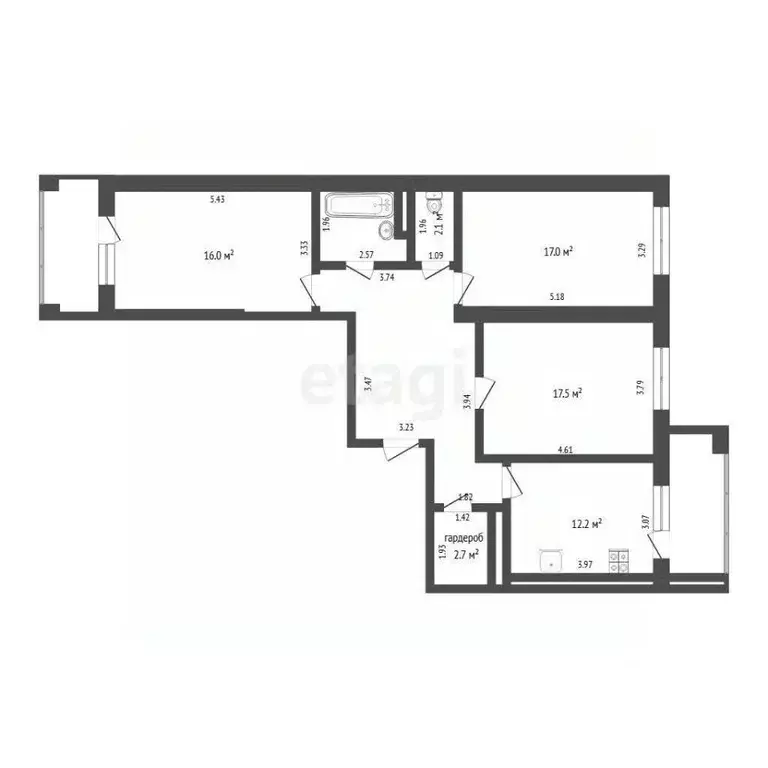 3-к кв. Тюменская область, Тюмень Ямская ул., 86 (92.5 м) - Фото 2