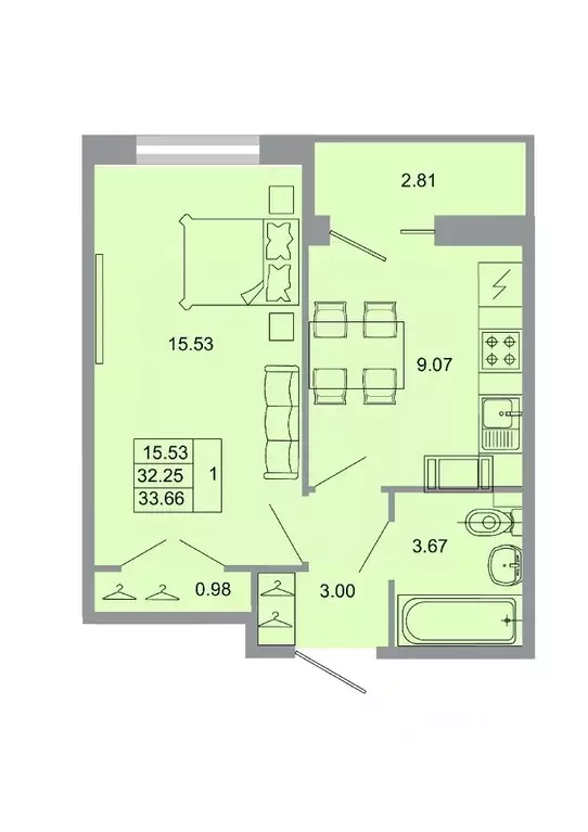 1-к кв. Ленинградская область, Всеволожский район, пос. Бугры ул. ... - Фото 1