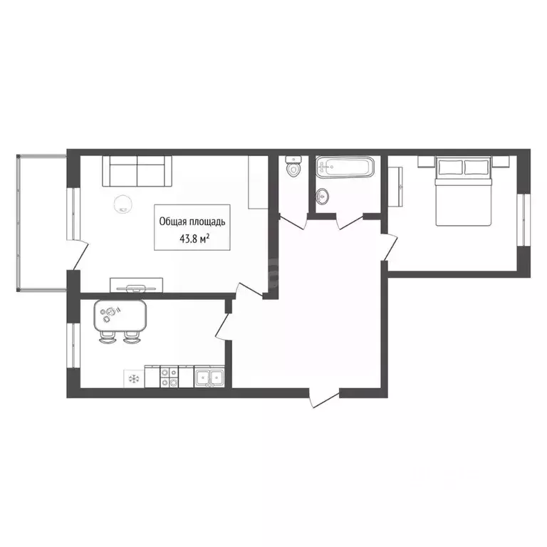 2-к кв. Новосибирская область, Искитим Центральный мкр, 29 (43.8 м) - Фото 2