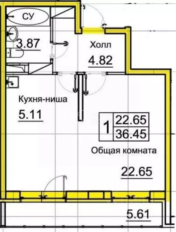 1-к кв. Волгоградская область, Волгоград ул. Гаря Хохолова, 2 (36.0 м) - Фото 2