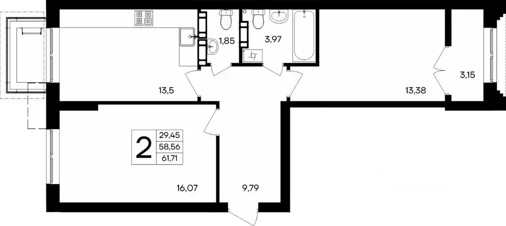 2-к кв. Севастополь Балаклавский муниципальный округ, Семисчастье ... - Фото 1