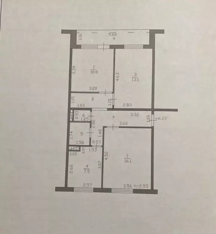 3-к кв. Краснодарский край, Тимашевск Пионерская ул., 17 (62.0 м) - Фото 1