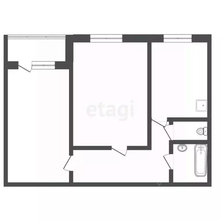 2-к кв. Кемеровская область, Юрга 2-я Кирпичная ул., 5 (61.2 м) - Фото 1